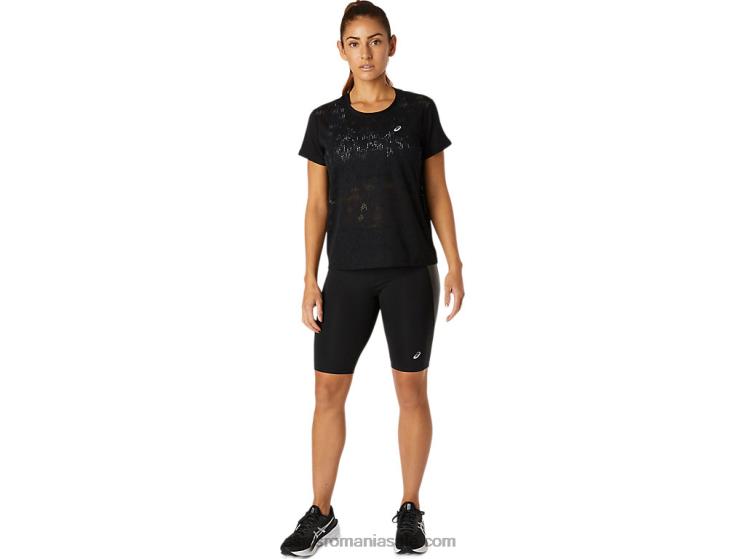 Asics negru de performanță bluză de damă cu mânecă scurtă ventilată ZF4643819