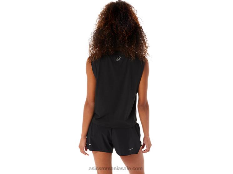 Asics negru de performanță crop muscular imprimat peste tot pentru femei ZF4643145