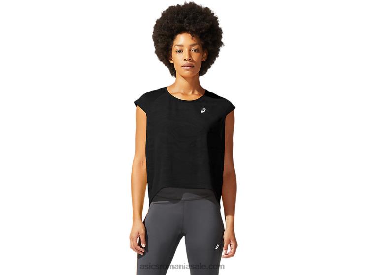 Asics negru de performanță crop top damă sf ventilate ZF4643936