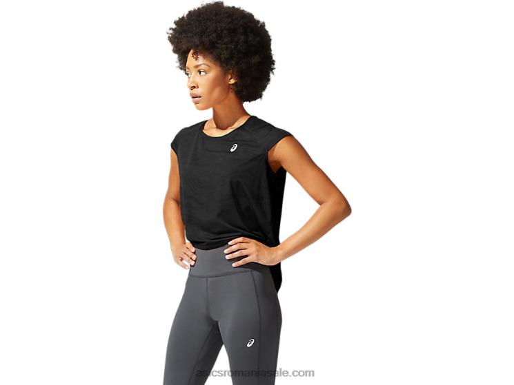 Asics negru de performanță crop top damă sf ventilate ZF4643936