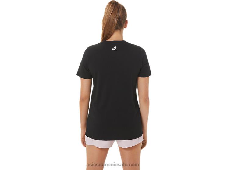 Asics negru de performanță hibiscus feminin spirală un echipaj ZF4643010