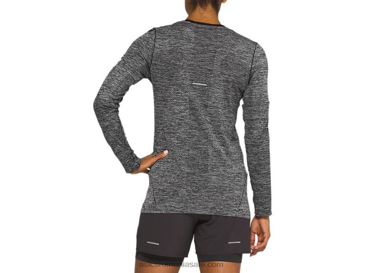 Asics negru de performanță mânecă lungă fără cusături pentru femei ZF4644127