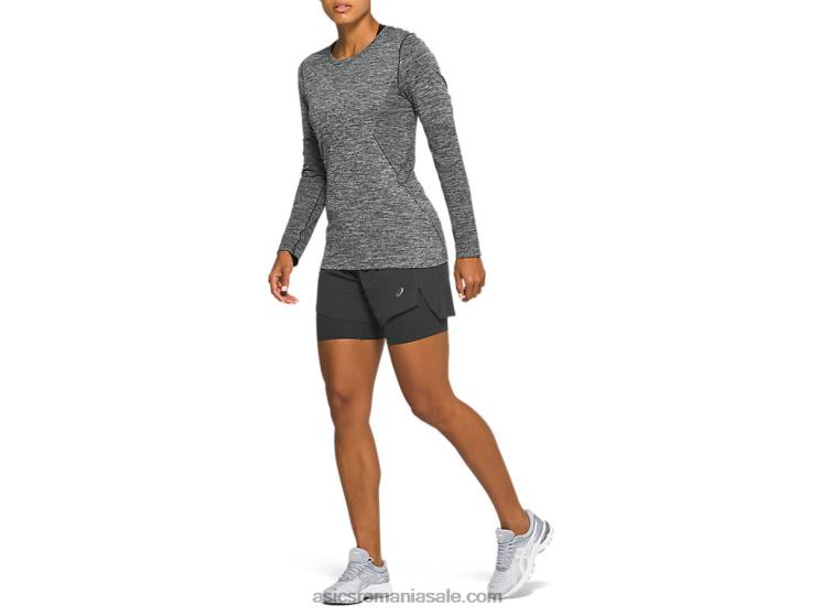 Asics negru de performanță mânecă lungă fără cusături pentru femei ZF4644127