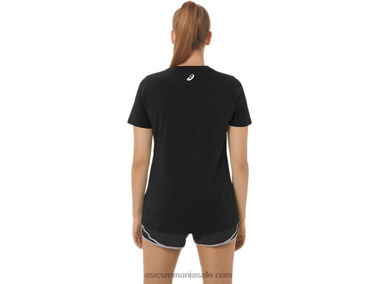 Asics negru de performanță slogan de floarea soarelui pentru femei, cu decolteu în V ZF4642191