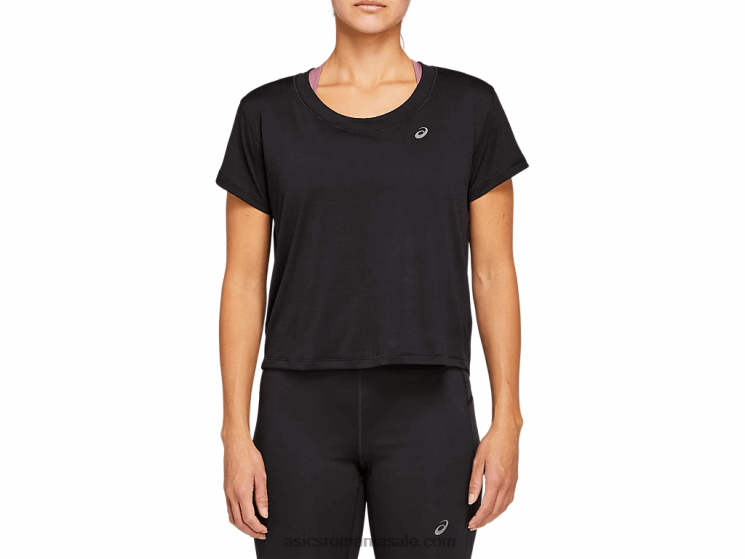 Asics negru de performanță top crop cu mânecă scurtă pentru femei ZF4644142