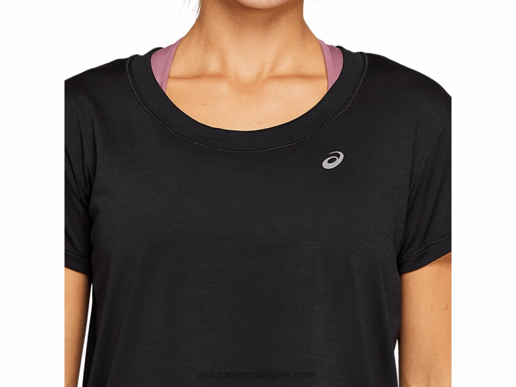 Asics negru de performanță top crop cu mânecă scurtă pentru femei ZF4644142