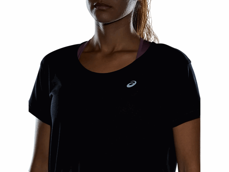 Asics negru de performanță top crop cu mânecă scurtă pentru femei ZF4644142