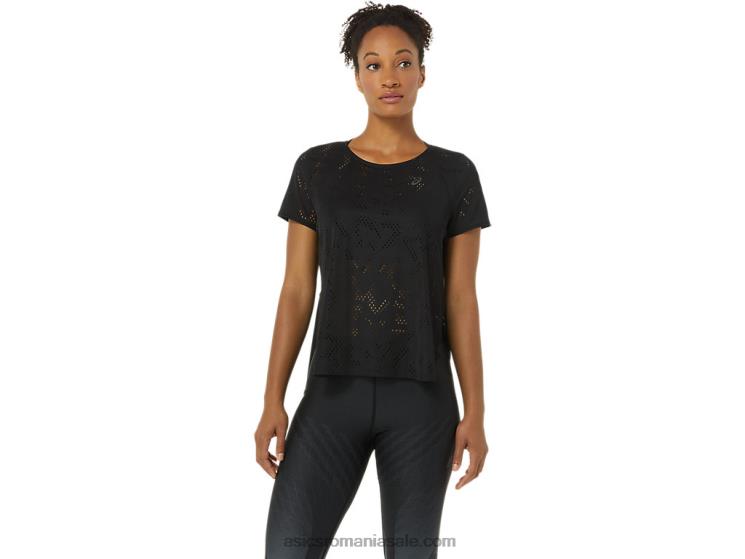 Asics negru de performanță top cu mânecă scurtă ventilate actibreeze pentru femei ZF4643488