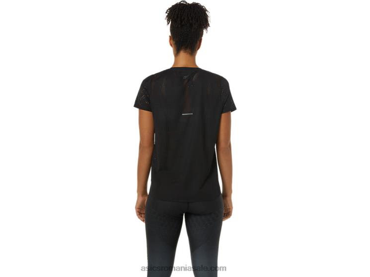 Asics negru de performanță top cu mânecă scurtă ventilate actibreeze pentru femei ZF4643488