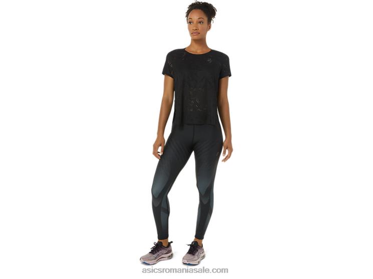 Asics negru de performanță top cu mânecă scurtă ventilate actibreeze pentru femei ZF4643488