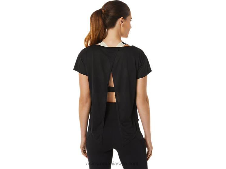 Asics negru de performanță top de damă movekoyo jacquard cu mânecă scurtă ZF4642763