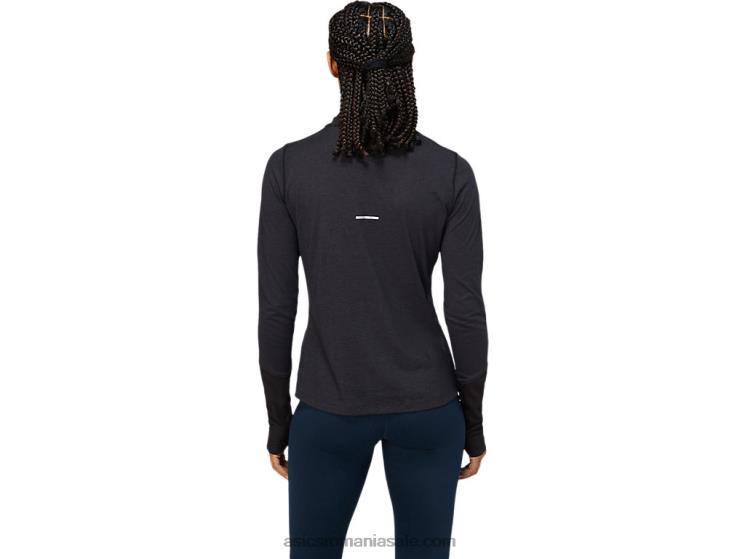 Asics negru performant/gri grafit top de damă din lână cu mânecă lungă ZF4643621