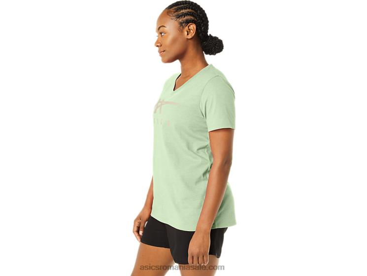 Asics șoptește erica verde damă dungi cu decolteu în V ZF4642214