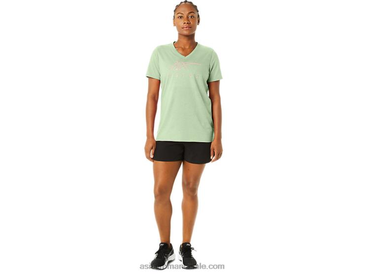Asics șoptește erica verde damă dungi cu decolteu în V ZF4642214