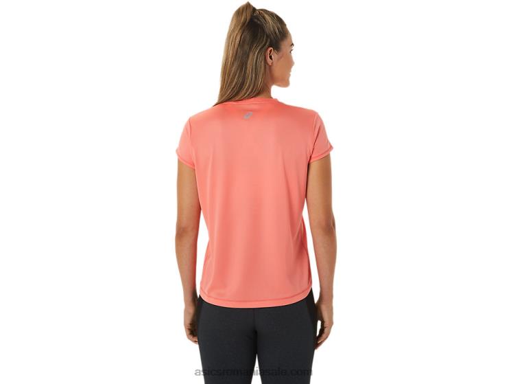 Asics papaya bluză cu mânecă scurtă cu logo Fujitrail pentru femei ZF4642563