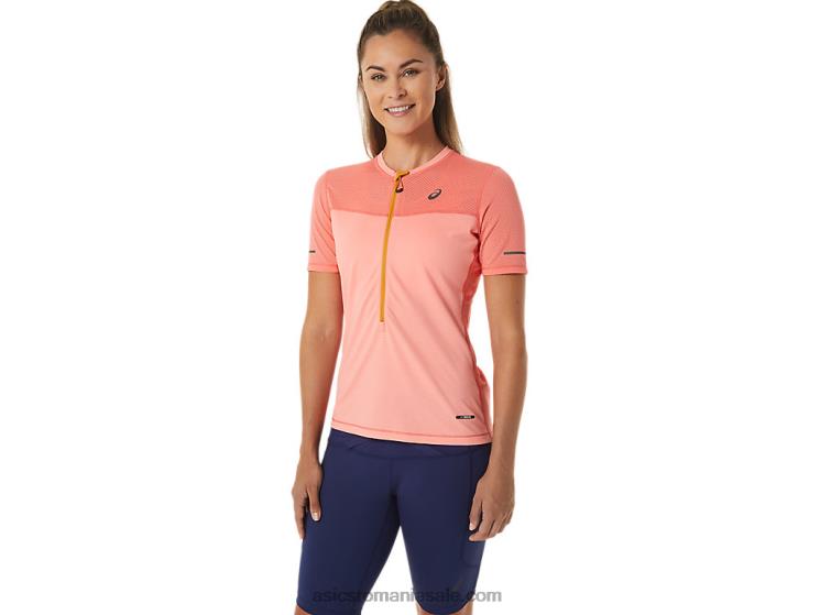 Asics papaya/guava bluză fujitrail cu mânecă scurtă pentru femei ZF4642457