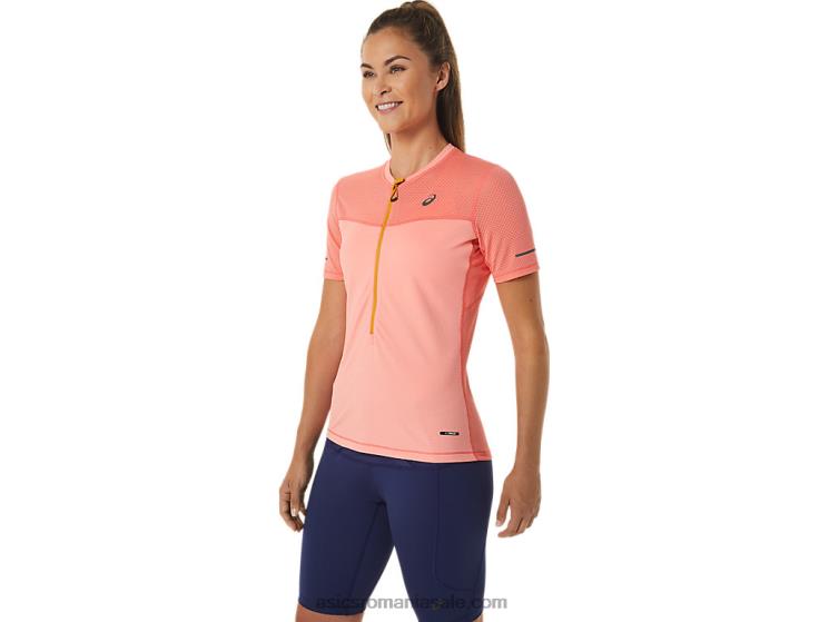 Asics papaya/guava bluză fujitrail cu mânecă scurtă pentru femei ZF4642457