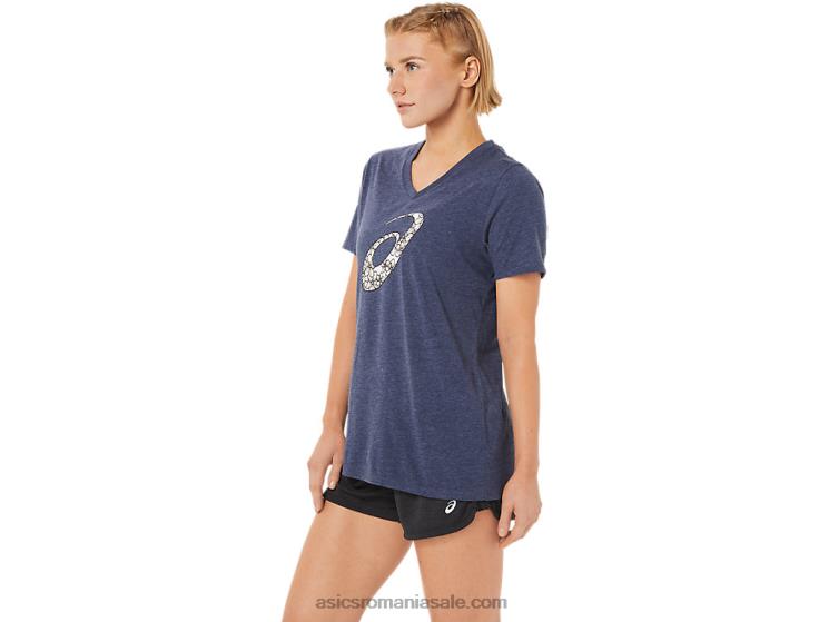 Asics peaton heather damă cu mânecă scurtă cu flori de cireș cu decolteu în v ZF4643733