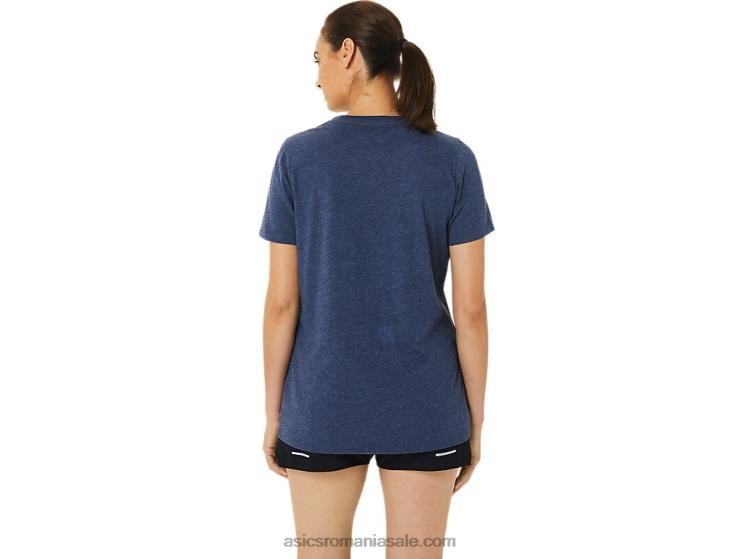 Asics peaton heather tricou de damă cu mânecă scurtă est 1977 cu decolteu în V ZF4643202