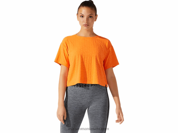 Asics piersica soarelui mânecă scurtă jacquard cu logo decupat pentru damă ZF4643932