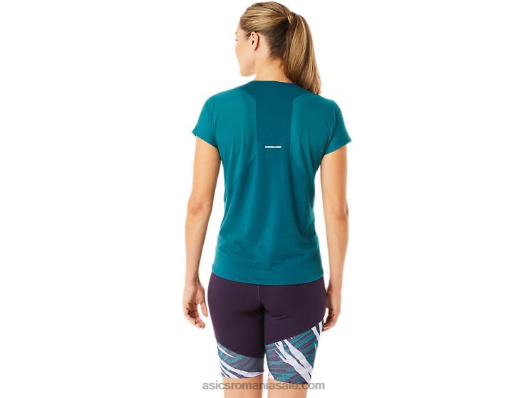 Asics pin de catifea top de damă cu mânecă scurtă cu decolteu în V ZF4643078