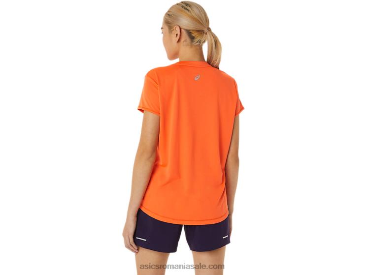 Asics portocaliu nova bluză cu mânecă scurtă cu logo Fujitrail pentru femei ZF4643075