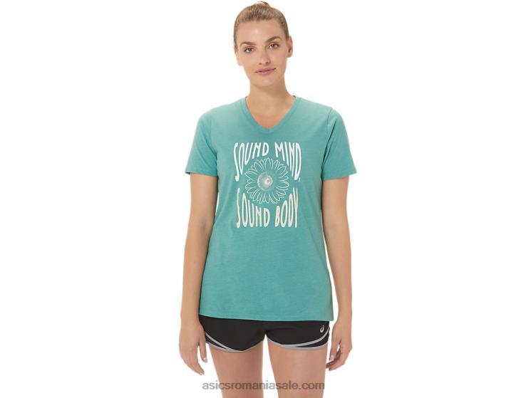 Asics salvie heather slogan de floarea soarelui pentru femei, cu decolteu în V ZF4642814