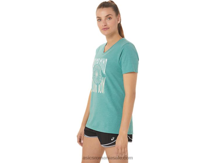Asics salvie heather slogan de floarea soarelui pentru femei, cu decolteu în V ZF4642814