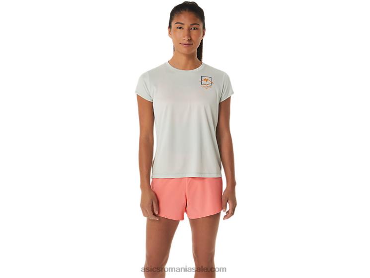 Asics salvie usoara bluză cu mânecă scurtă cu logo Fujitrail pentru femei ZF4642510