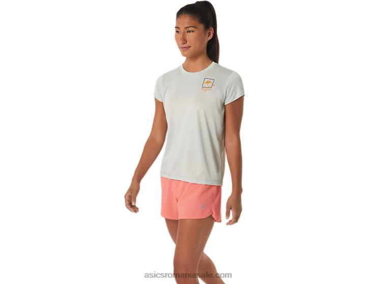 Asics salvie usoara bluză cu mânecă scurtă cu logo Fujitrail pentru femei ZF4642510