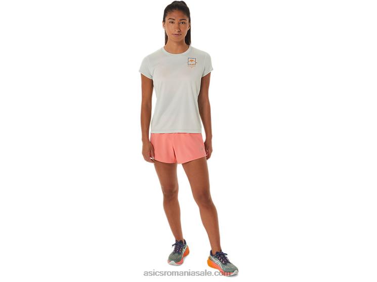 Asics salvie usoara bluză cu mânecă scurtă cu logo Fujitrail pentru femei ZF4642510