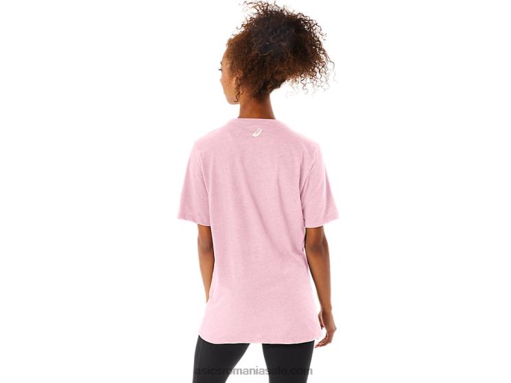 Asics sare roz tricou cu mânecă scurtă în dungi ZF46473