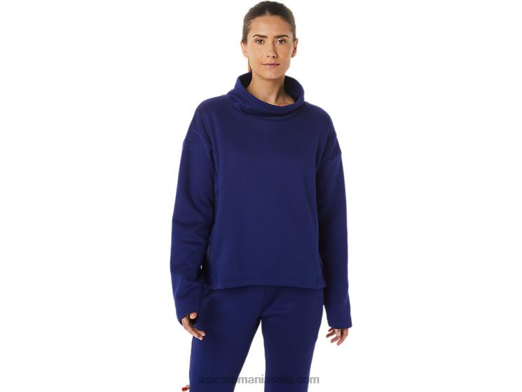 Asics se scufundă albastru pulover de damă din tricot periat ZF4642899