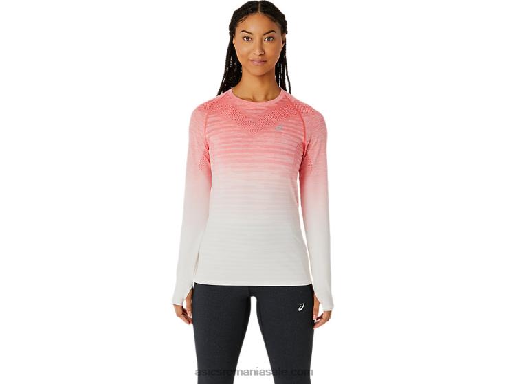 Asics smântână/papaia top de damă fără cusături cu mâneci lungi ZF4642210