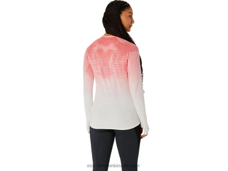 Asics smântână/papaia top de damă fără cusături cu mâneci lungi ZF4642210