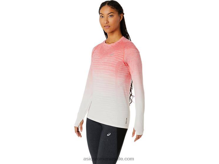 Asics smântână/papaia top de damă fără cusături cu mâneci lungi ZF4642210