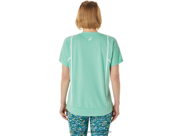 Asics spumă de mare/alb strălucitor noul top strong 92 cu mânecă scurtă pentru femei ZF4643055