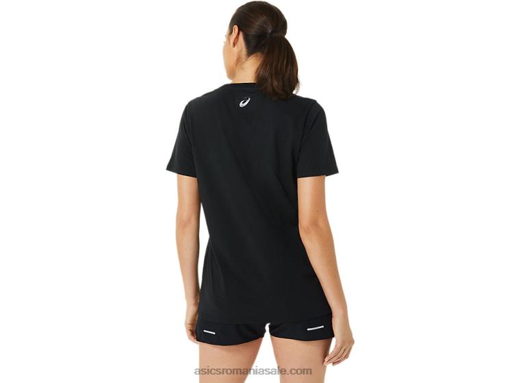 Asics strălucire neagră damă dungi cu decolteu în V ZF4643199