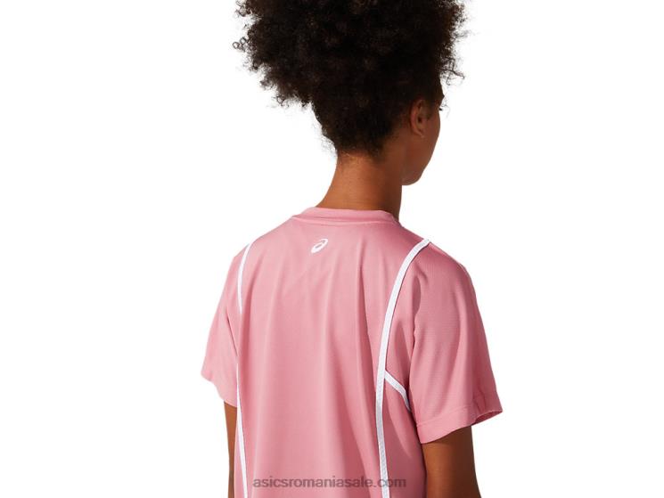 Asics trandafir afumat/alb strălucitor noul top strong 92 cu mânecă scurtă pentru femei ZF4643817