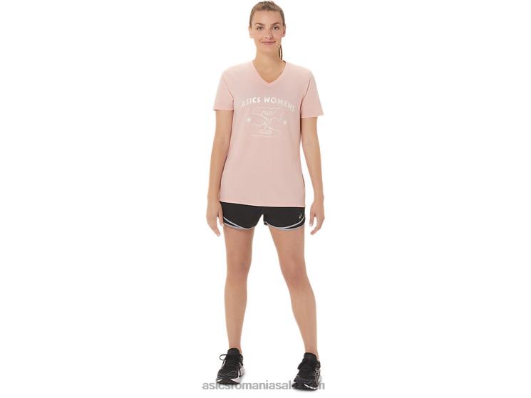 Asics trandafir înghețat club de alergare pentru femei cu decolteu în V ZF4642813