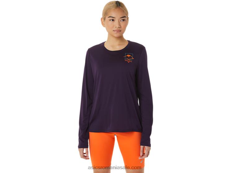 Asics umbra de noapte bluză cu mânecă lungă cu logo Fujitrail pentru femei ZF4643033