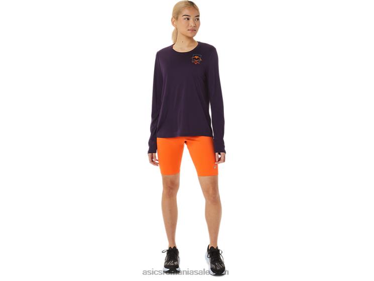 Asics umbra de noapte bluză cu mânecă lungă cu logo Fujitrail pentru femei ZF4643033