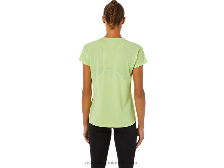 Asics verde lime top de damă cu mânecă scurtă cu decolteu în V ZF4643370