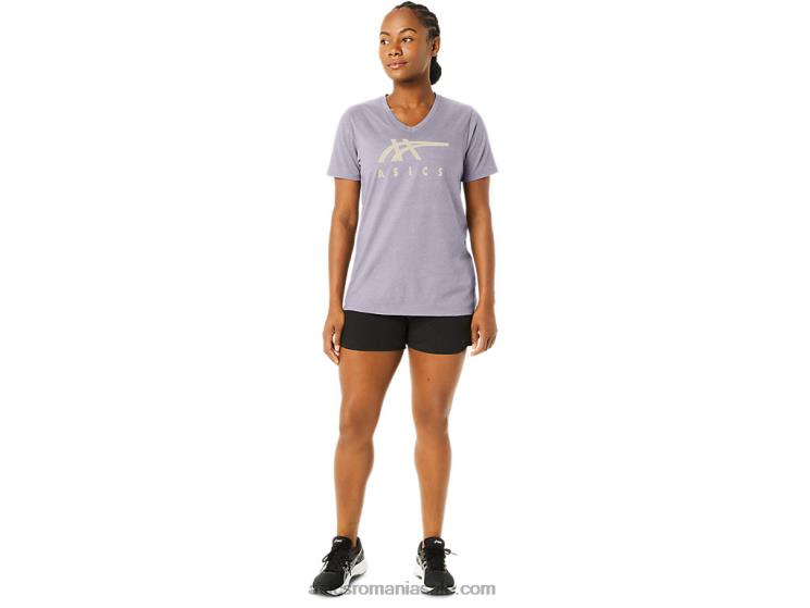Asics violeta amurgului damă dungi cu decolteu în V ZF4642263
