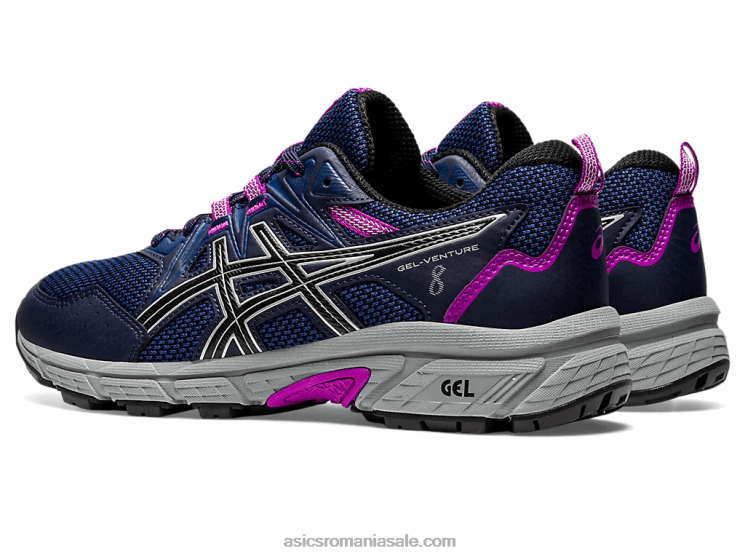 Asics miezul nopții/argint pur gel-venture 8 latime ZF4642945