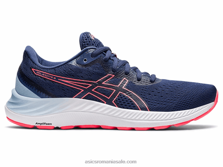 Asics albastru tunet/corali aprins gel-excite 8 lățime ZF4643595