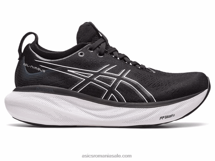 Asics negru/argint pur gel-nimbus 25 lățime ZF4642376