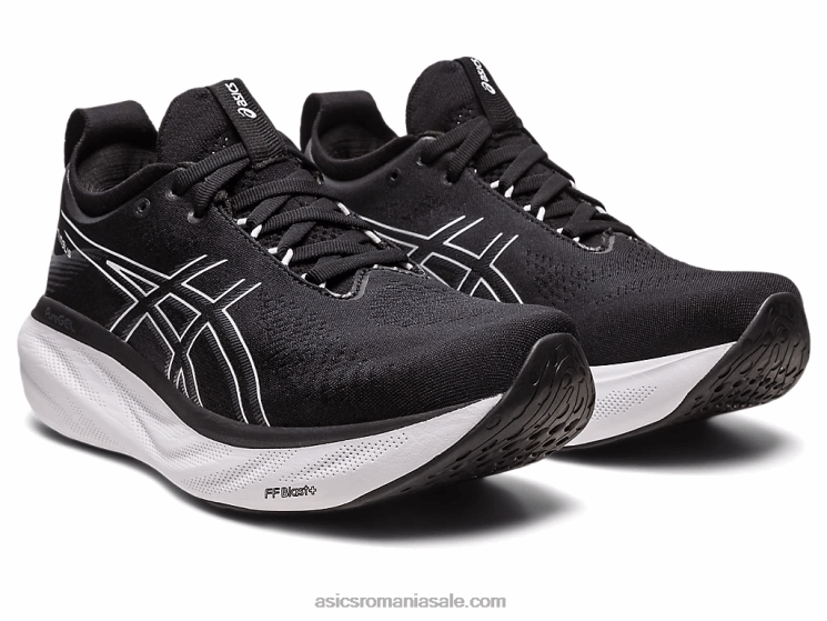 Asics negru/argint pur gel-nimbus 25 lățime ZF4642376