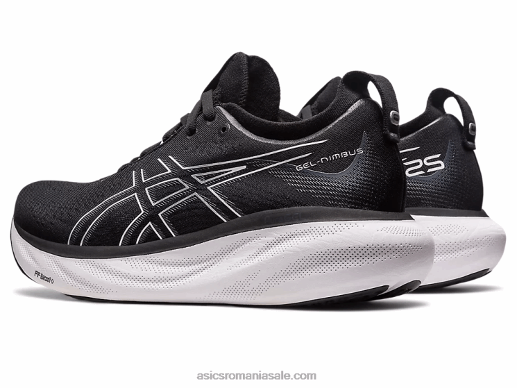 Asics negru/argint pur gel-nimbus 25 lățime ZF4642376
