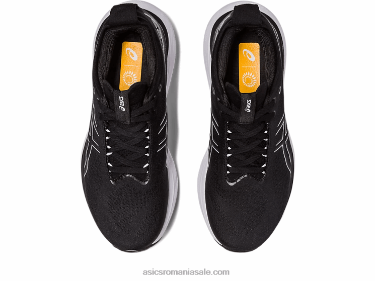 Asics negru/argint pur gel-nimbus 25 lățime ZF4642376